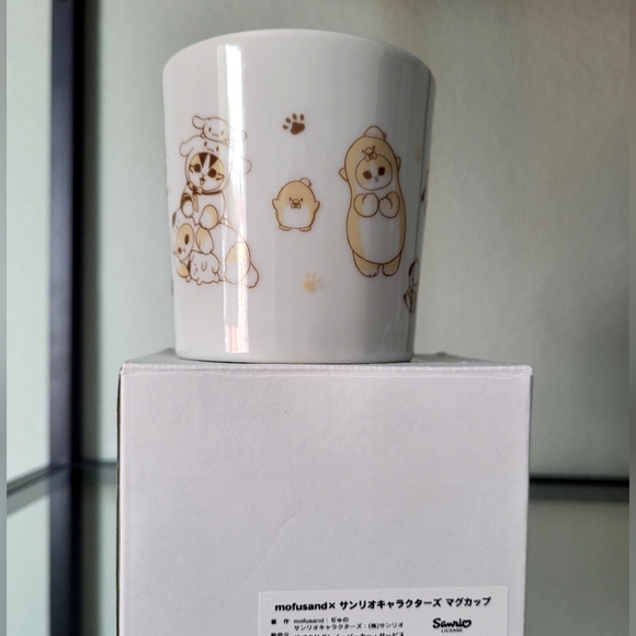 Sanrio Mofusand Ceramic Mug Sepia Cats Hello Kitty Cinna Tuxedosam Pompom Japan - Picture 2 of 3